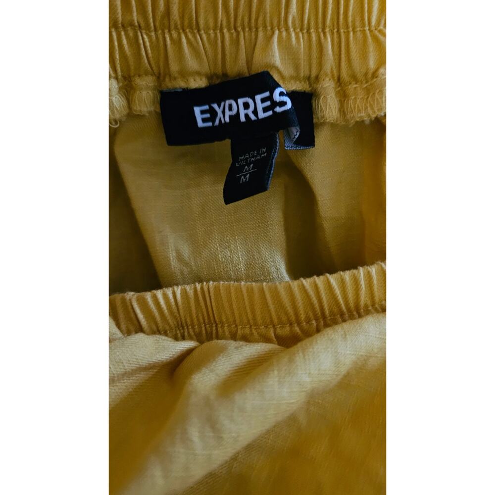 Express Yellow Off Shoulder Button Front Belted C… - image 5